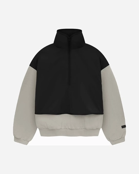 FOG ESSENTIAL FW24 LAYERED NYLON FLEECE HALF ZIP JET BLACK / SEAL