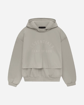 FOG ESSENTIALS FW24 NYLON FLEECE LAYERED HOODIE SEAL / SEAL