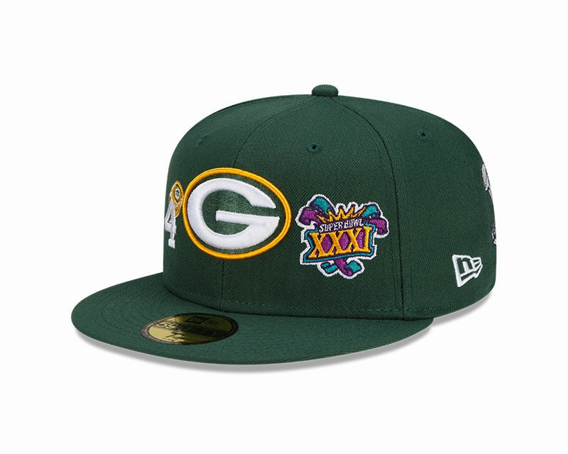 Green Bay Packers New Era Green 4 Time Champions 59FIFTY Fitted Hat