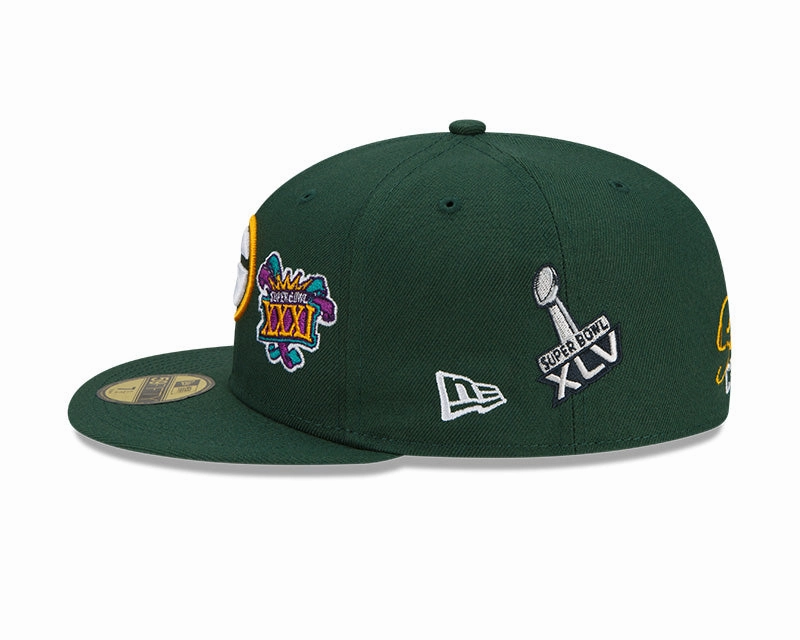 Green Bay Packers New Era Green 4 Time Champions 59FIFTY Fitted Hat