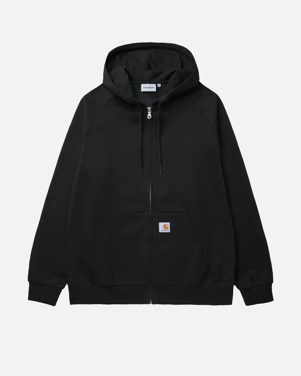 Hooded Square Label Jacket Black