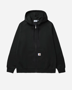 Hooded Square Label Jacket Black