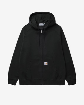 Hooded Square Label Jacket Black