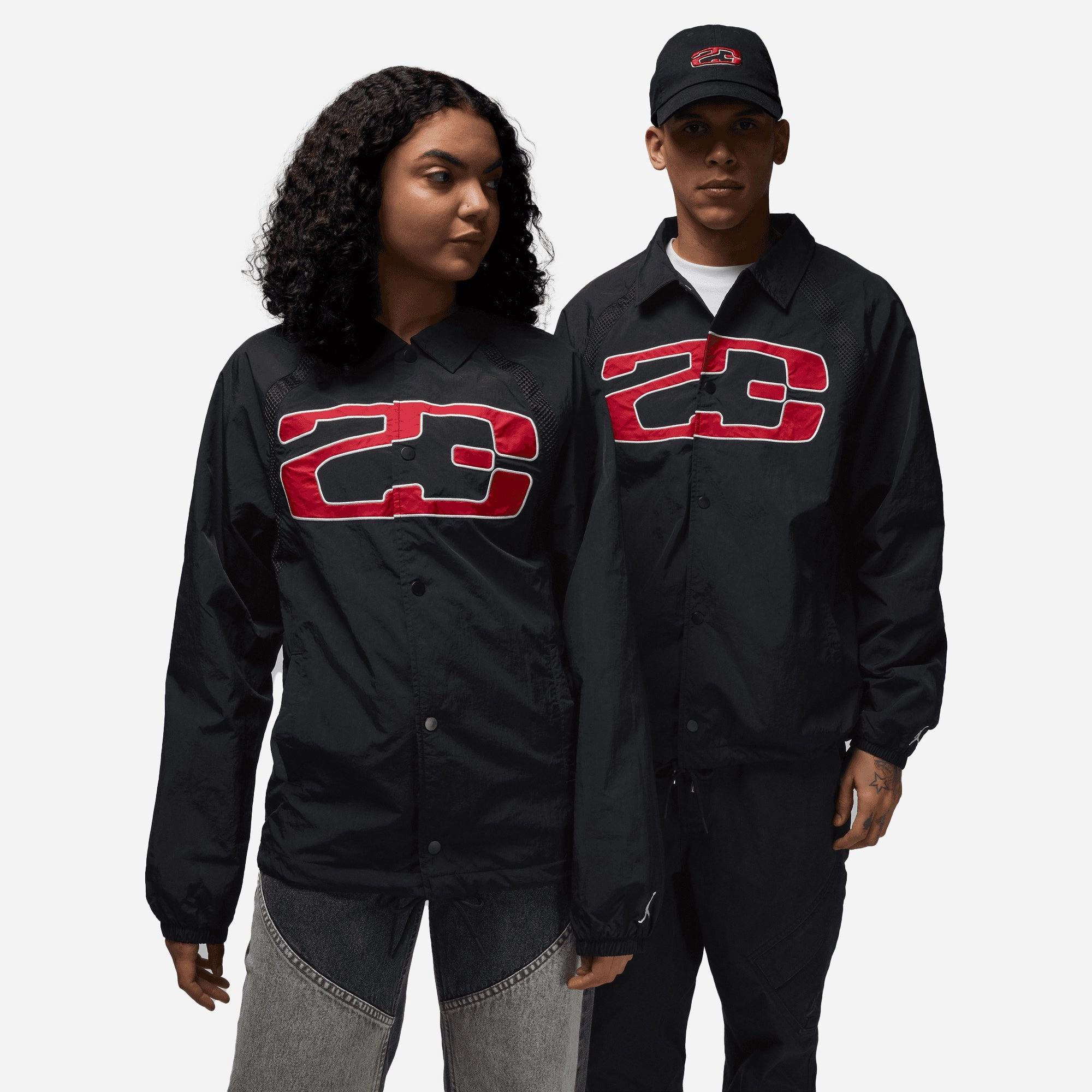 JORDAN | ESSENTIALS COACHES JACKET { BLACK/SAIL