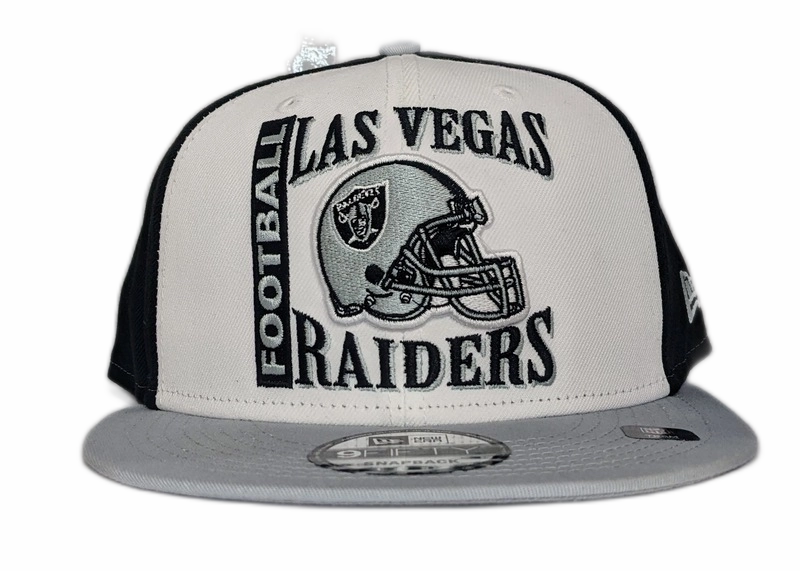 Las Vegas Raiders Raiders Historic Logo Retro Sport 3 Tone New Era 9FIFTY Snapback Hat