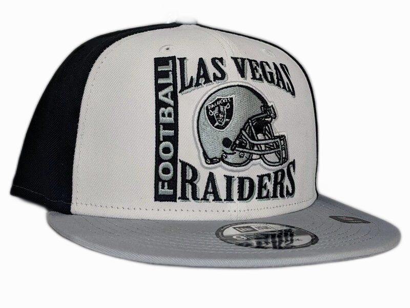 Las Vegas Raiders Raiders Historic Logo Retro Sport 3 Tone New Era 9FIFTY Snapback Hat