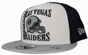 Las Vegas Raiders Raiders Historic Logo Retro Sport 3 Tone New Era 9FIFTY Snapback Hat