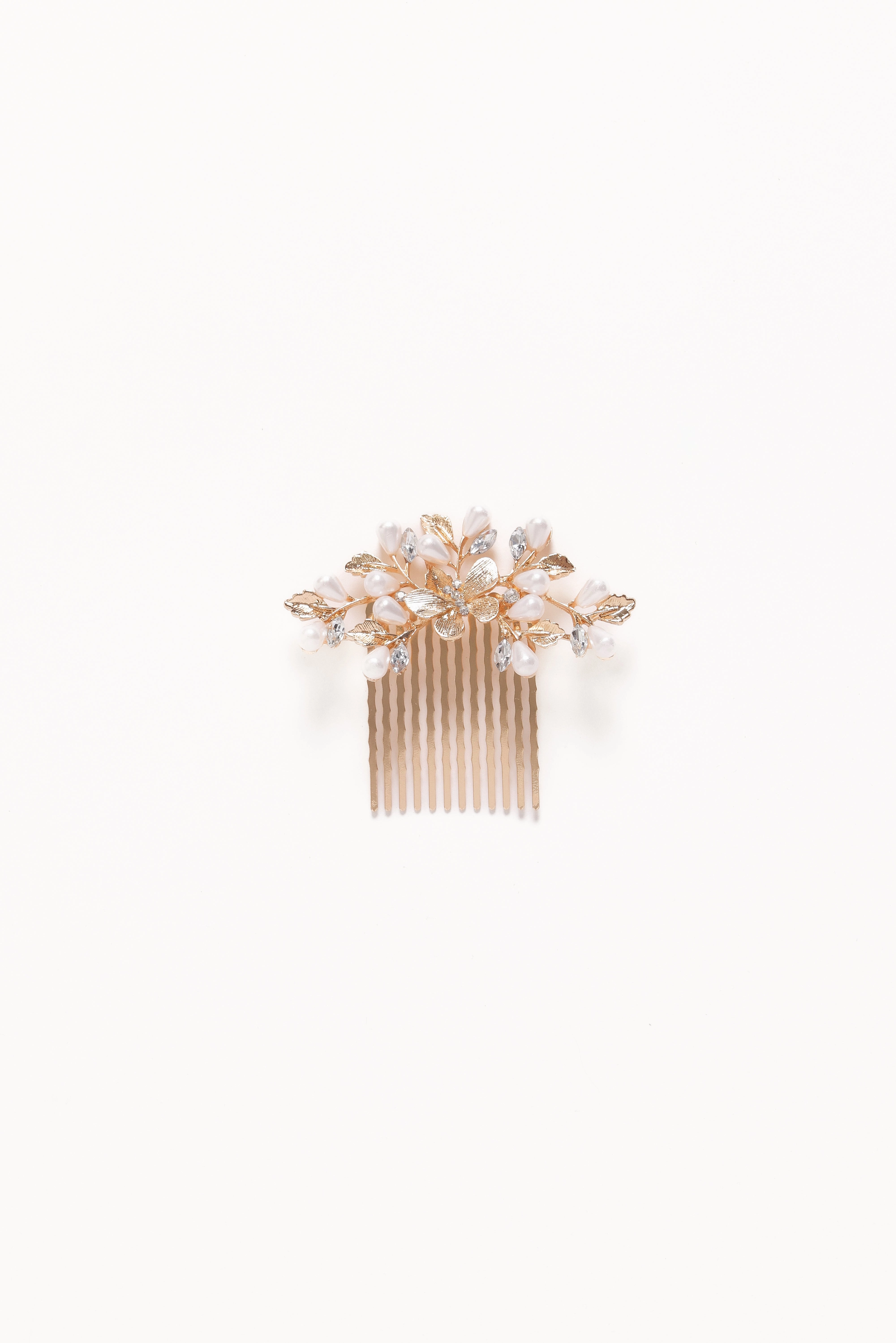 Madelaine Hair Comb - Gold/Pearl