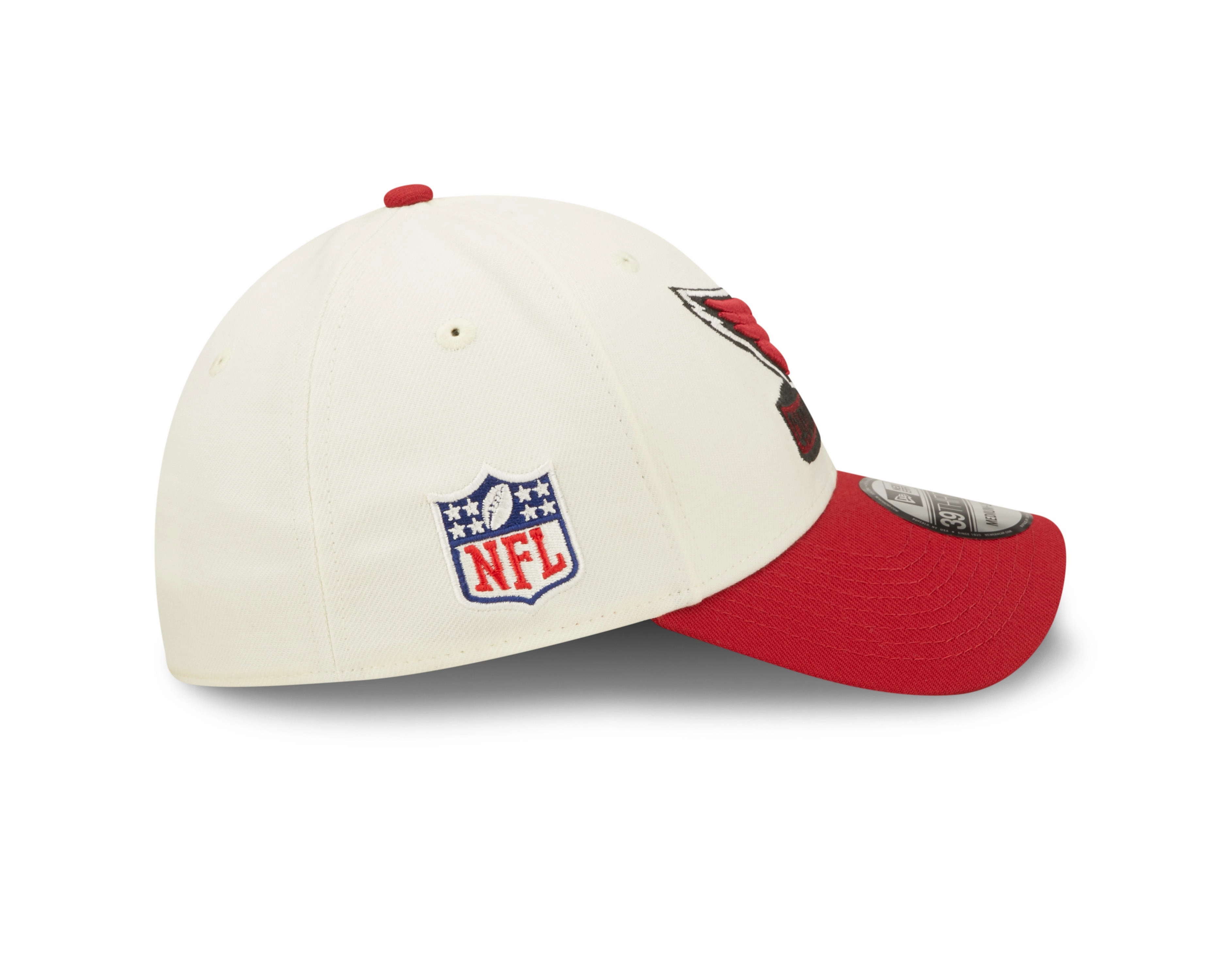 Men's Arizona Cardinals New Era Cream/Red 2022 Sideline 39THIRTY Flex Hat