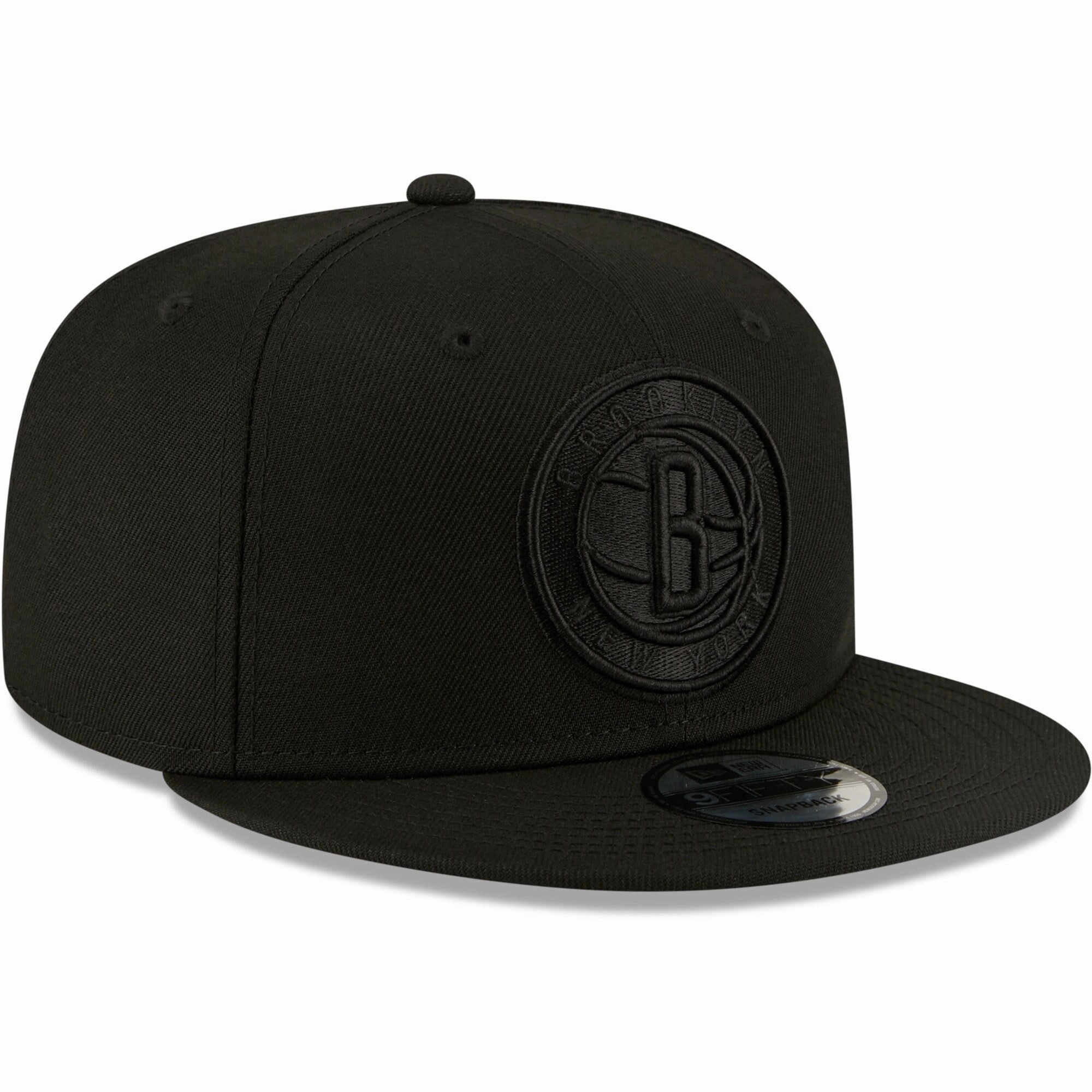 Men's Brooklyn Nets New Era Black On Black Color Pack 9FIFTY Snapback Hat
