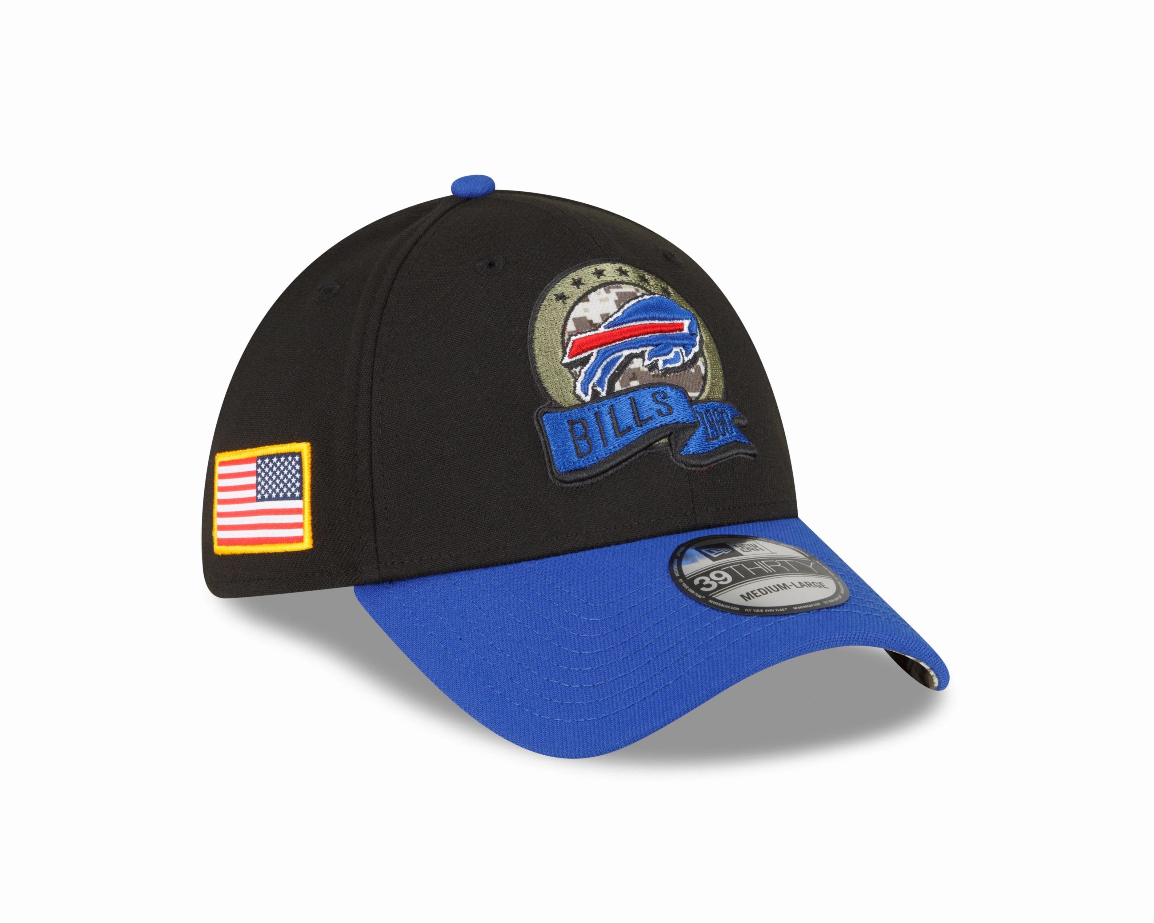 Men's Buffalo Bills New Era Black 2022 Salute to Service 39THIRTY Flex Hat