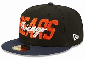 Men's Chicago Bears New Era Black/Navy 2022 NFL Draft On Stage 59FIFTY Fitted Hat