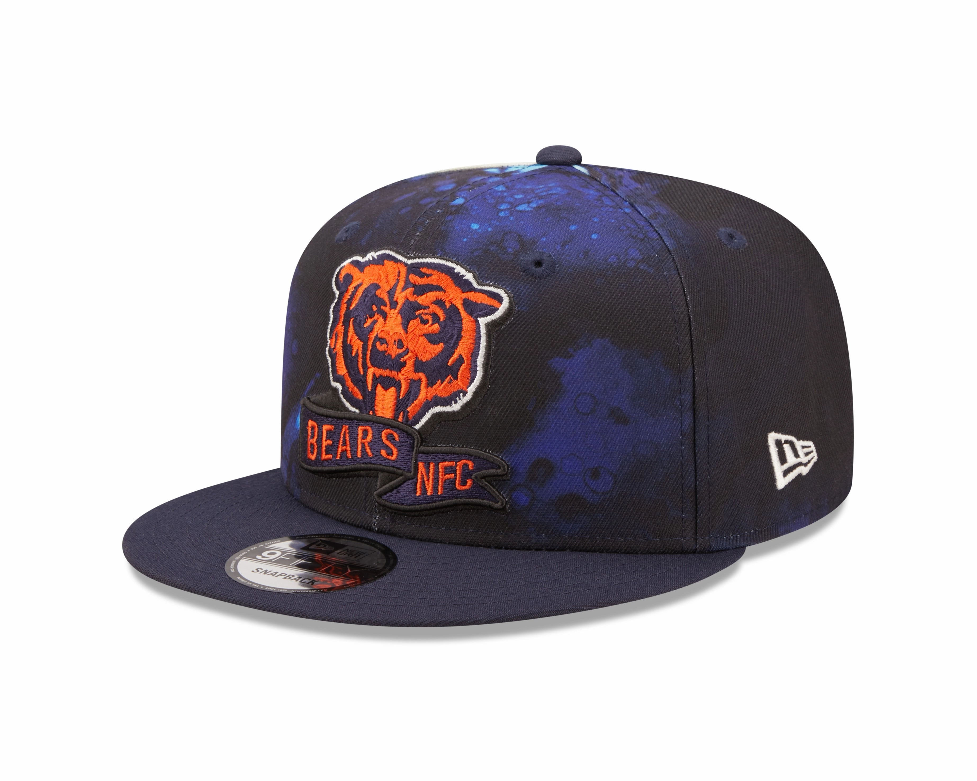Men's Chicago Bears New Era Navy Ink 2022 NFL Sideline Mascot Logo 9FIFTY Snapback Adjustable Hat
