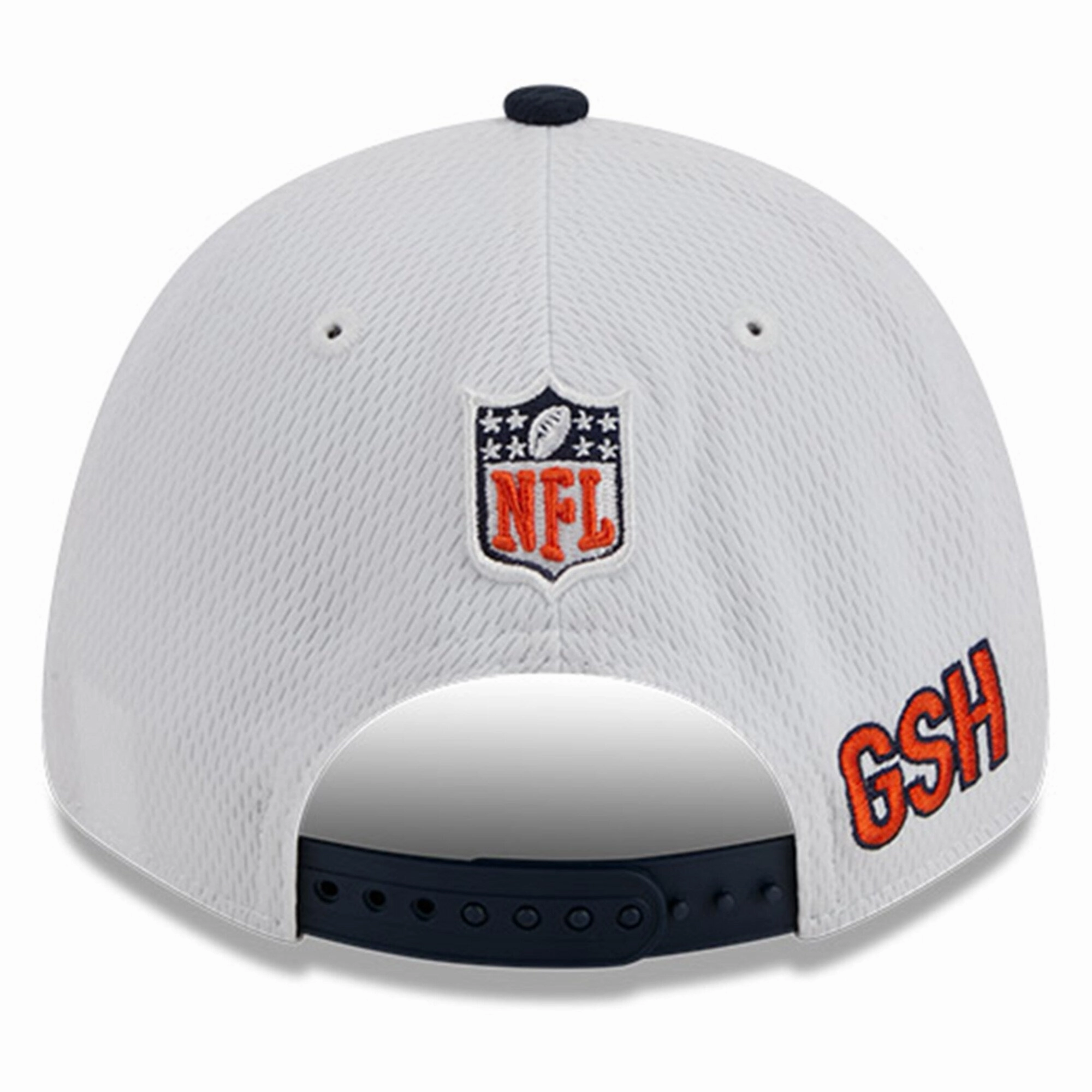 Men's Chicago Bears New Era White/Navy 2023 NFL Sideline Secondary Logo 9FORTY Adjustable Hat