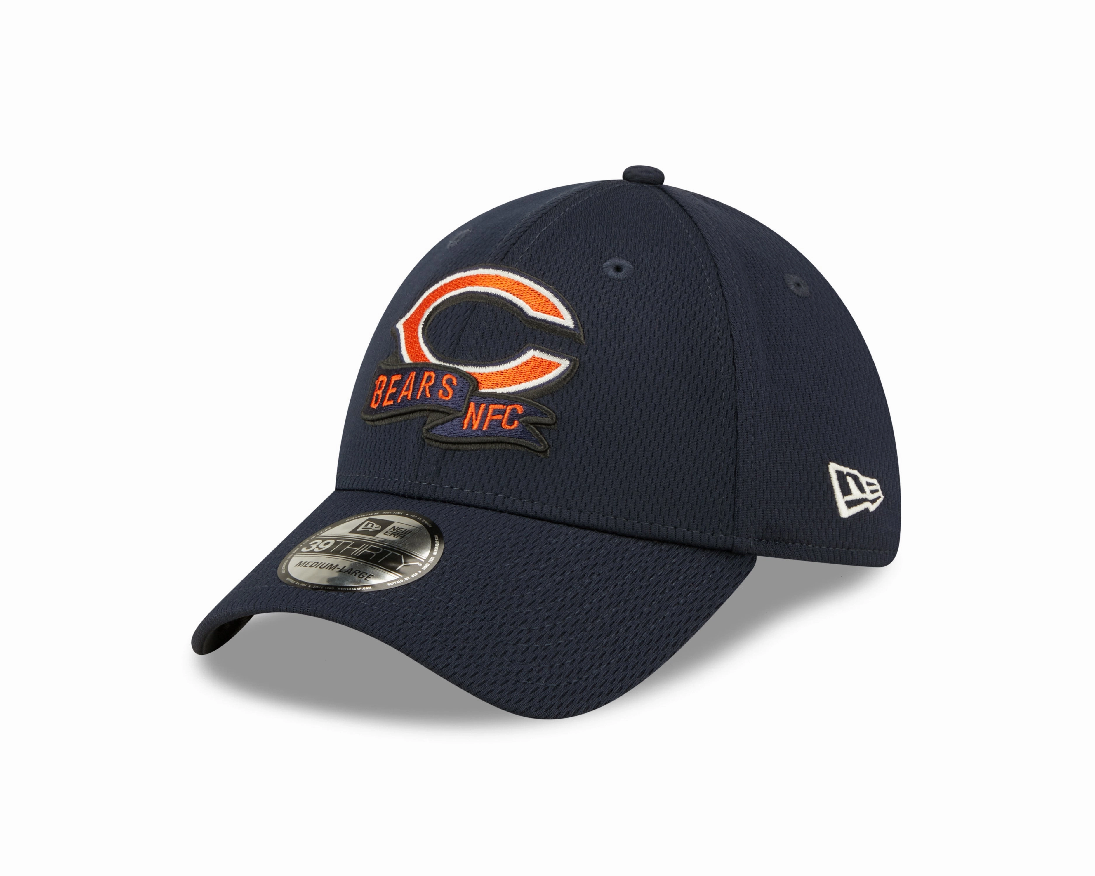 Men's Chicago Bears Primary Logo New Era Navy 2022 Sideline Coaches 39THIRTY Flex Hat