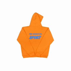 MR WINSTON ORANGE NAVY PUFF PRINT HOODIE (NEW)