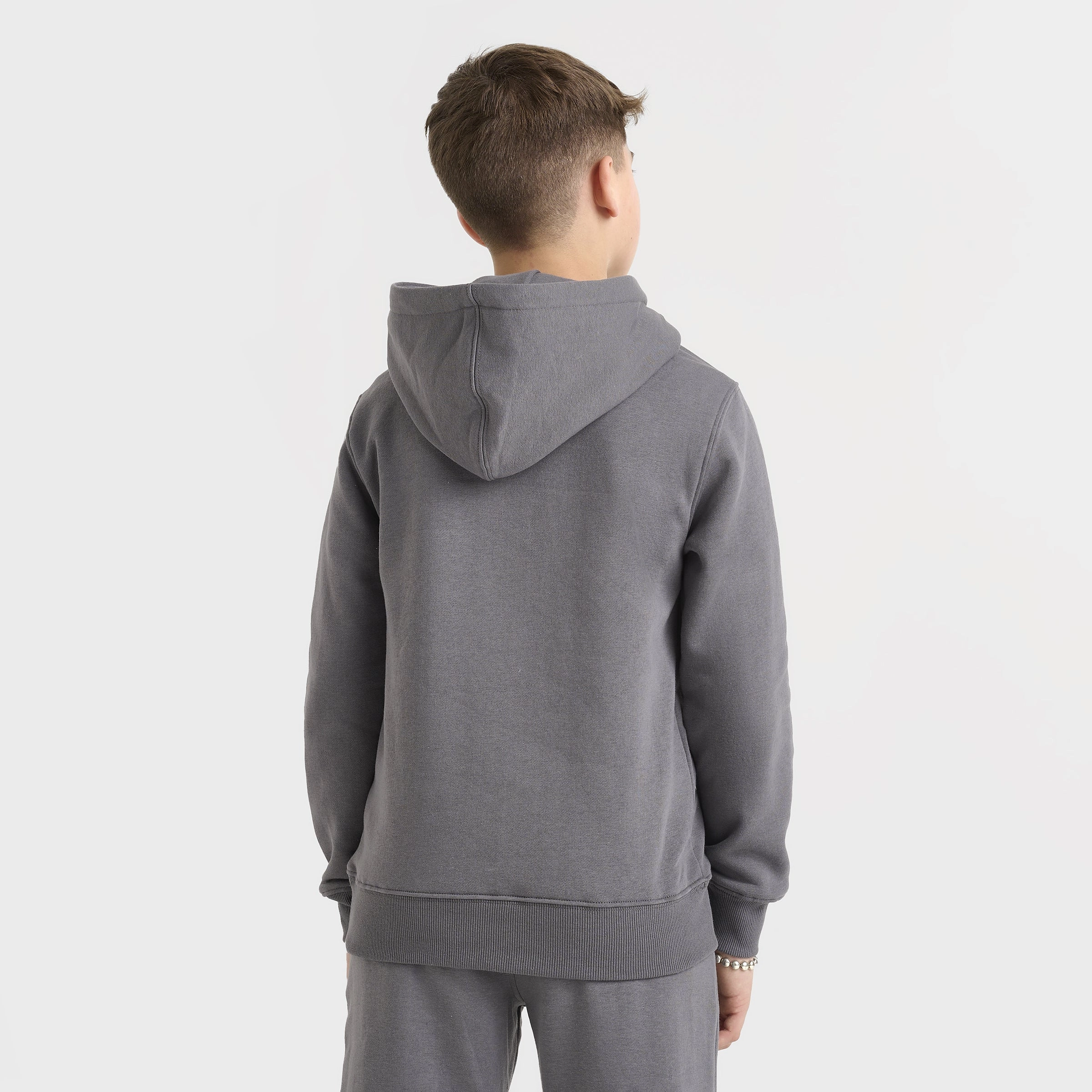 New Balance Junior Boys' Linear Logo Pullover Hoodie / Castle Rock
