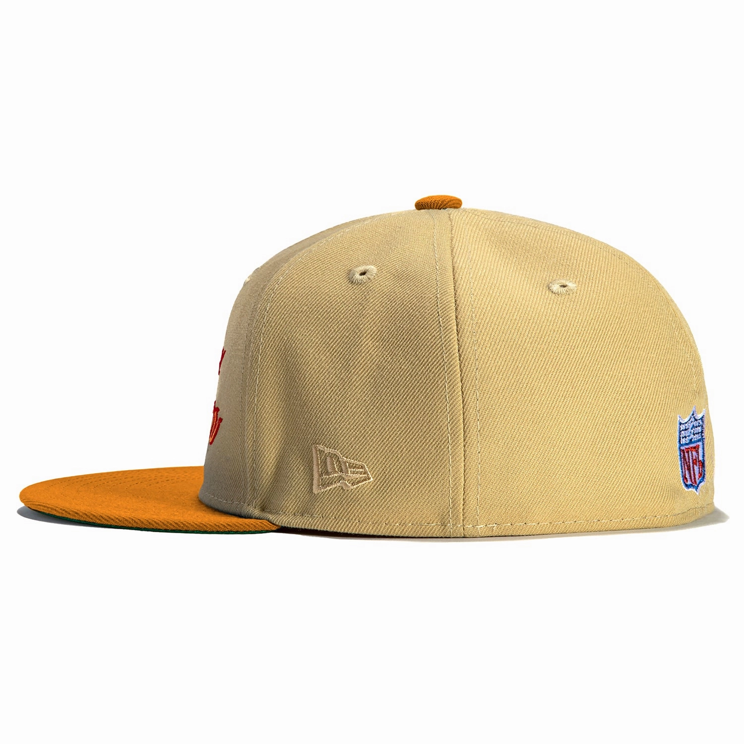 New Era 59Fifty Vegas Dome Tampa Bay Buccaneers Retro Script Hat- Tan, Red