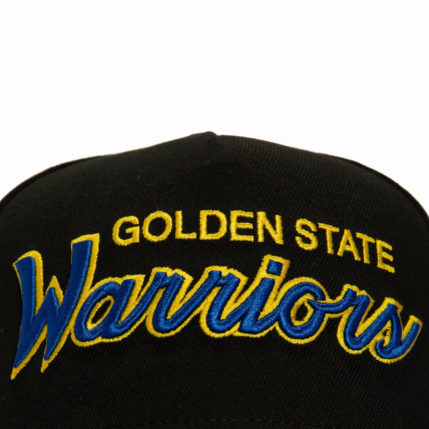 New Era 9Fifty A-Frame Golden State Warriors NBA Logo Patch Script Snapback Hat - Black