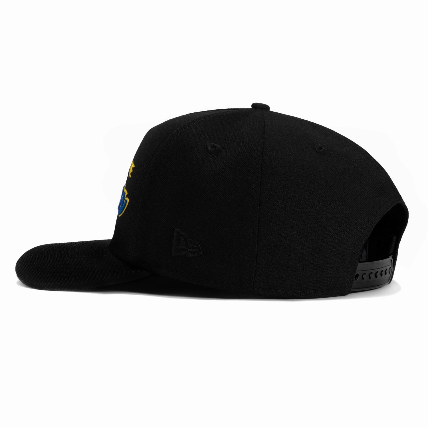 New Era 9Fifty A-Frame Golden State Warriors NBA Logo Patch Script Snapback Hat - Black
