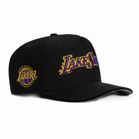 New Era 9Fifty A-Frame Los Angeles Lakers Logo Patch Lake Show Snapback Hat - Black