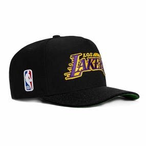 New Era 9Fifty A-Frame Los Angeles Lakers NBA Logo Patch Snapback Hat - Black