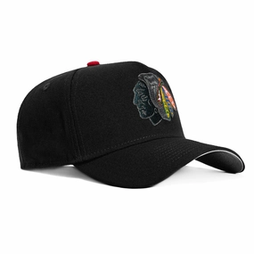 New Era 9Forty A-Frame Chicago Blackhawks Tonal Snapback Hat - Black