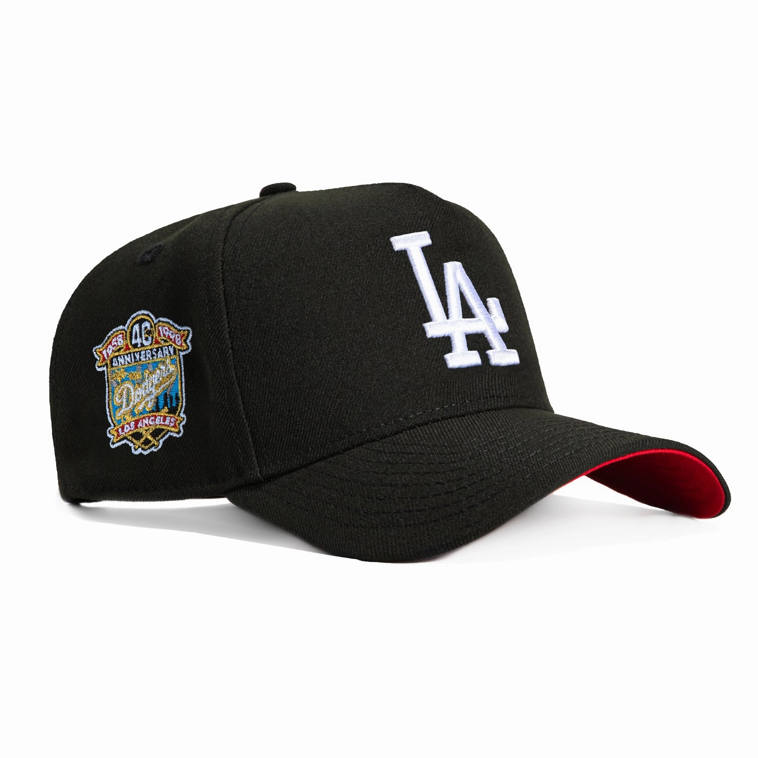 New Era 9Forty A-Frame Los Angeles Dodgers 40th Anniversary Patch Snapback Hat - Black