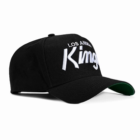 New Era 9Forty A-Frame Los Angeles Kings Script Snapback Hat - Black. White