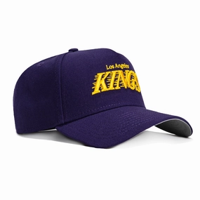 New Era 9Forty A-Frame Los Angeles Kings Snapback Word Hat - Purple. Gold
