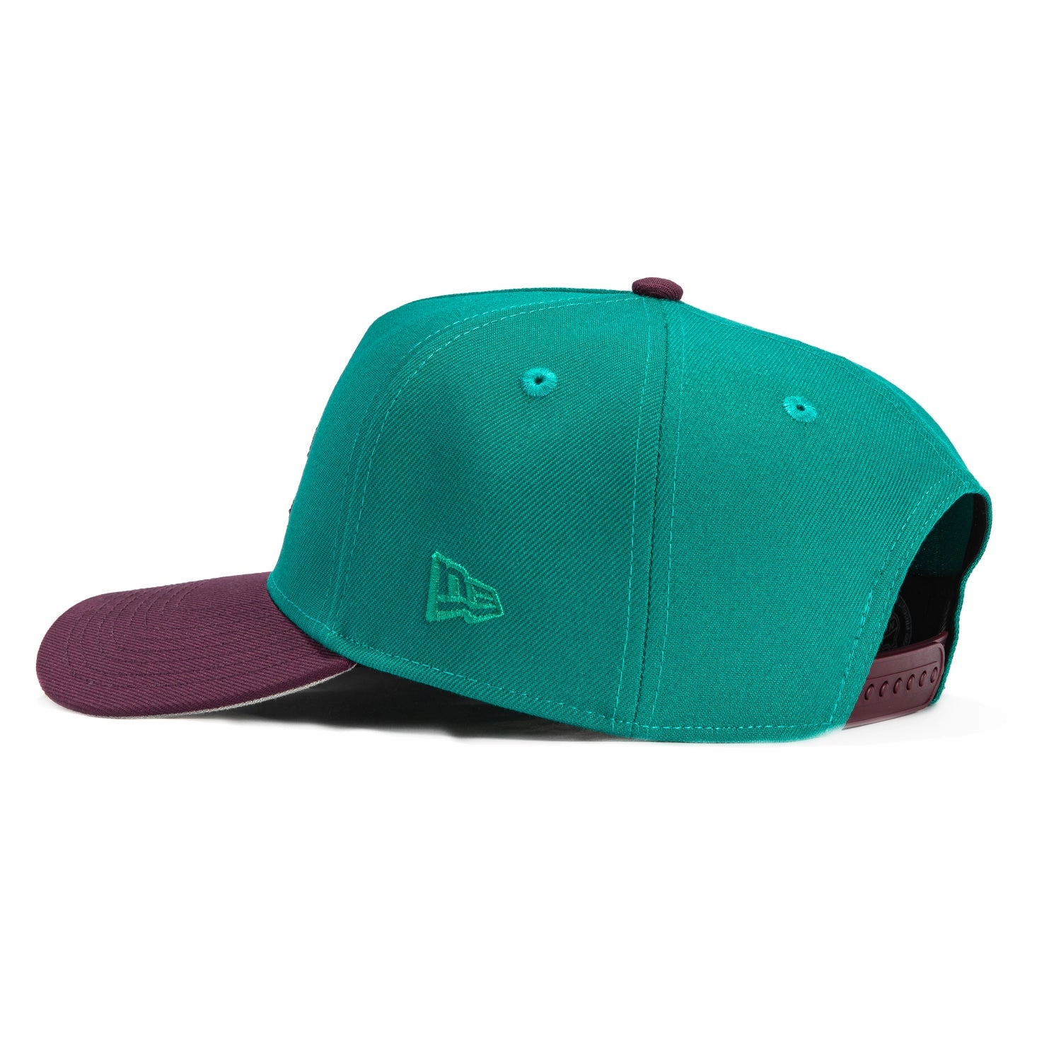 New Era 9Forty A-Frame Mascot Anaheim Ducks Logo Patch Wild Wing Snapback Hat - Teal, Maroon