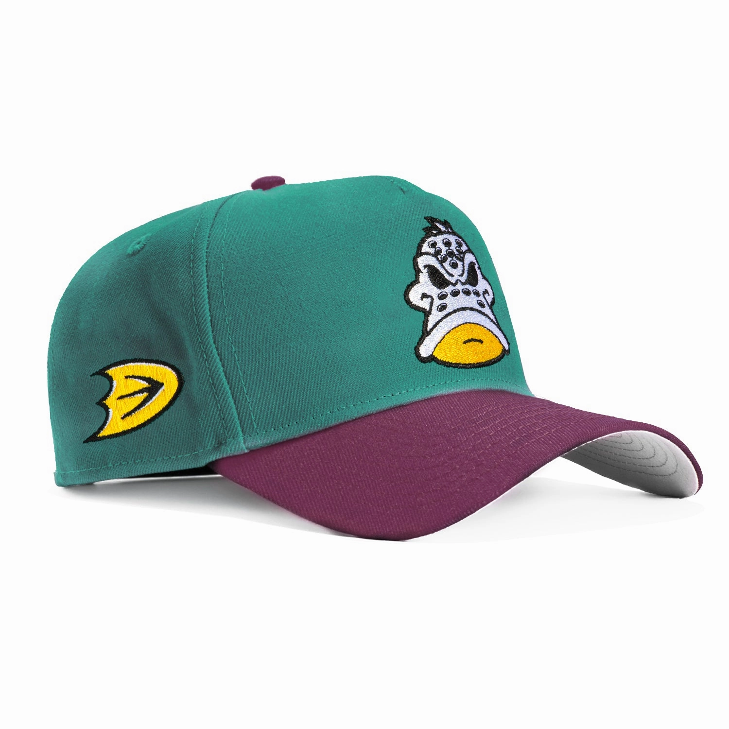New Era 9Forty A-Frame Mascot Anaheim Ducks Logo Patch Wild Wing Snapback Hat - Teal, Maroon