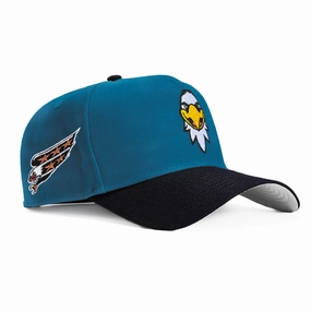 New Era 9Forty A-Frame Mascot Washington Capitals Logo Patch Slapshot Snapback Hat - Indigo, Black