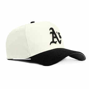 New Era 9Forty A-Frame Oakland Athletics Snapback Hat - White. Black