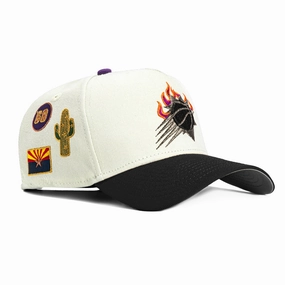New Era 9Forty A-Frame Phoenix Suns Logo Patches Snapback Hat - White, Black