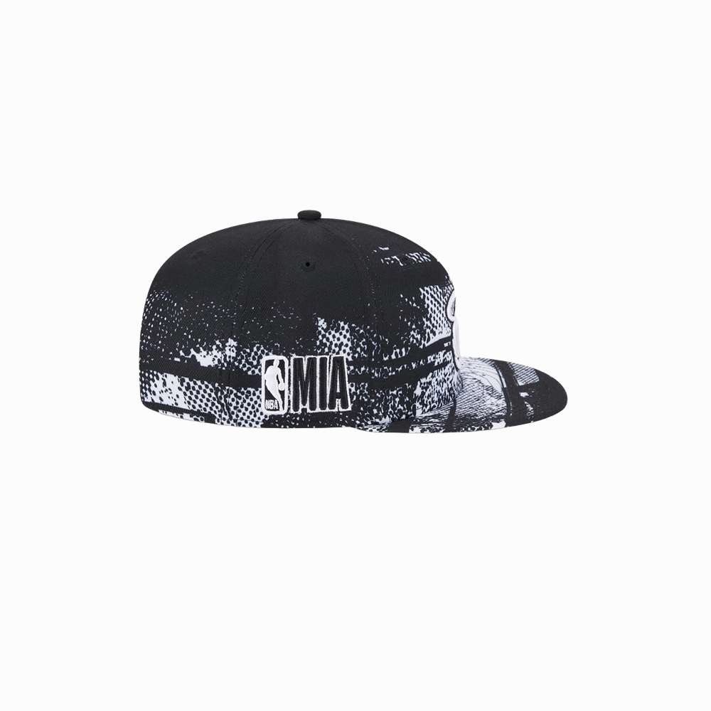 New Era Miami HEAT 2024 Tipoff Black and White Snapback