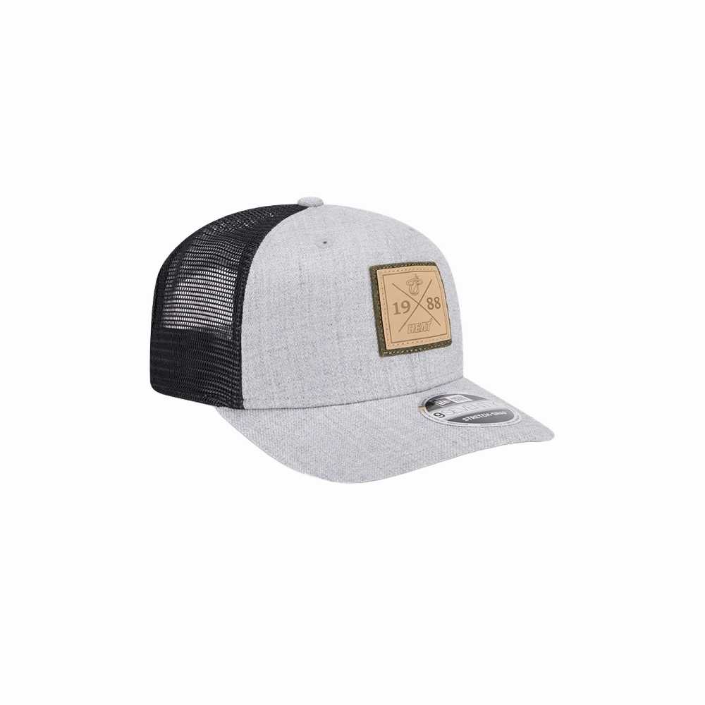 New Era Miami HEAT Heather Patch Trucker Snapback