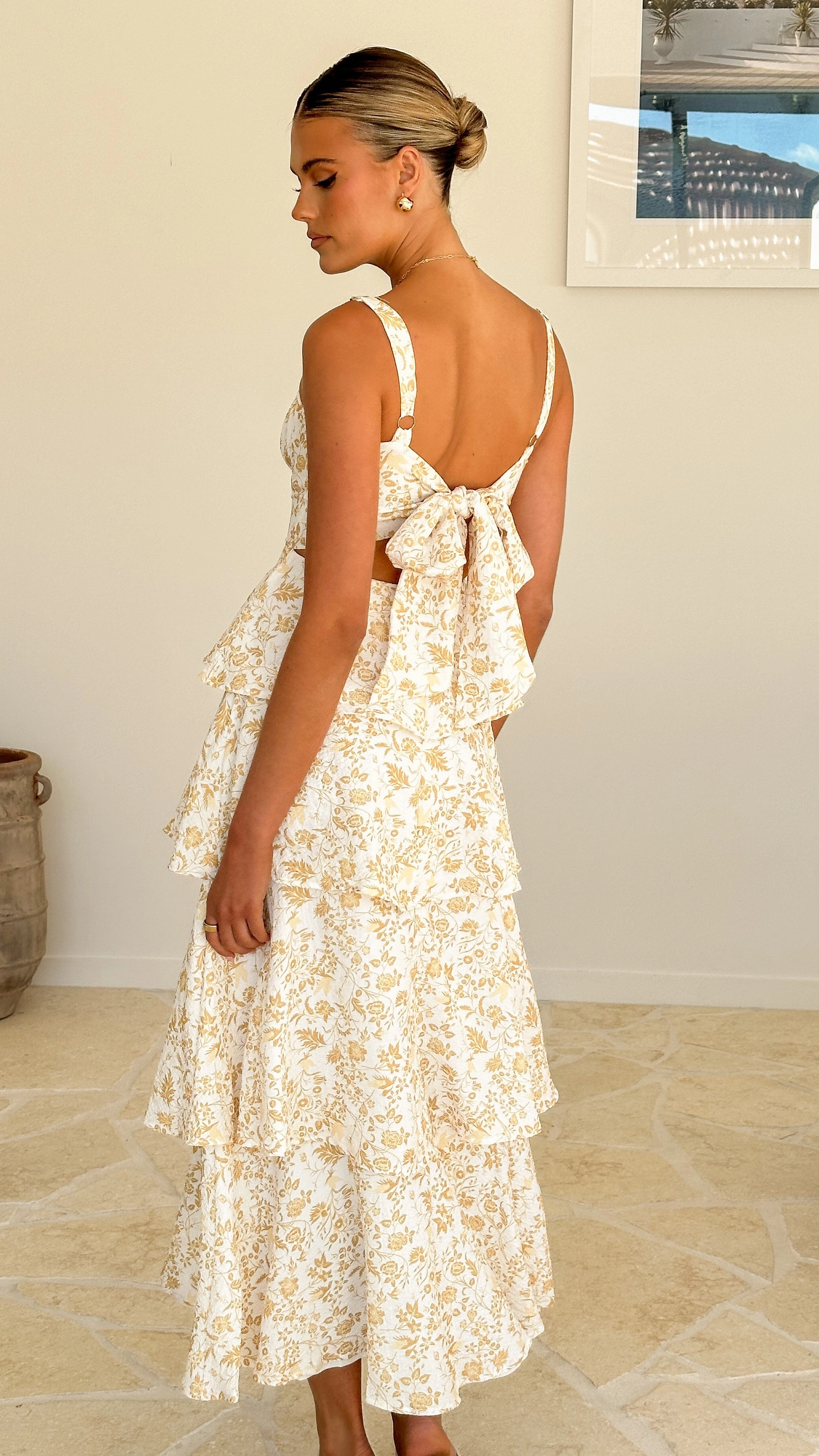 Page Maxi Dress - Yellow Floral