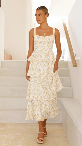 Page Maxi Dress - Yellow Floral