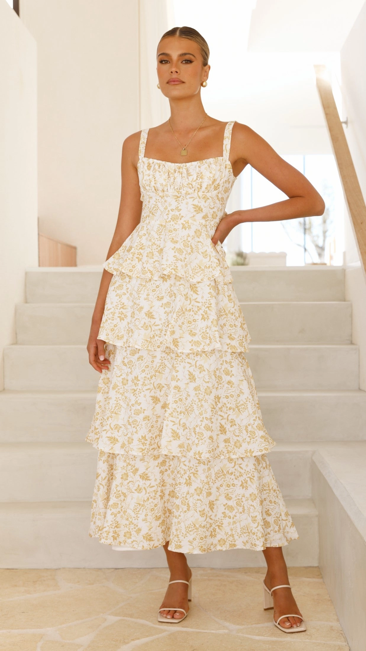 Page Maxi Dress - Yellow Floral
