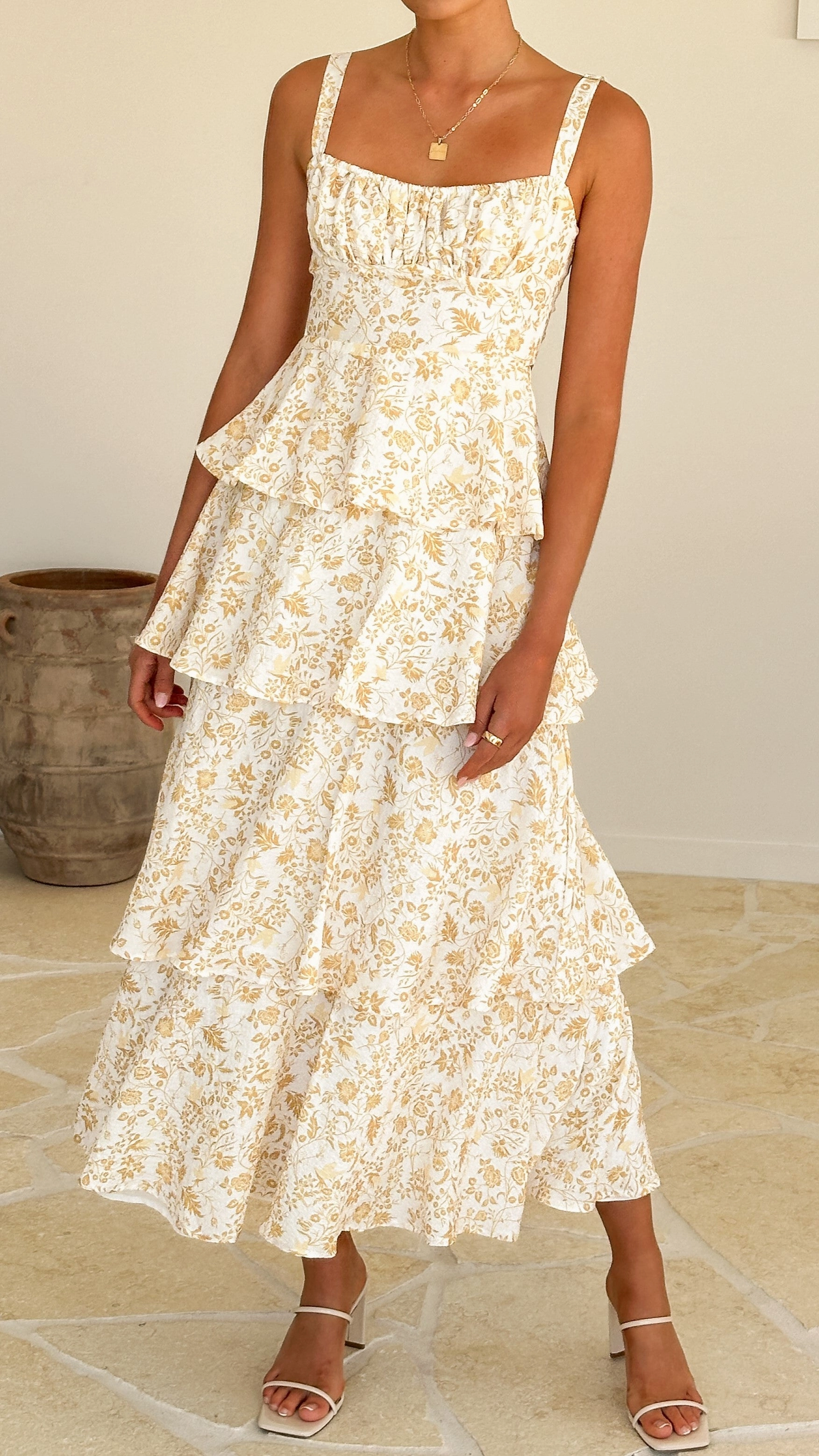 Page Maxi Dress - Yellow Floral