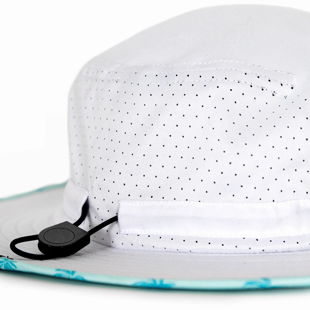 Performance Bucket Hat | Florida Palm Tree | White
