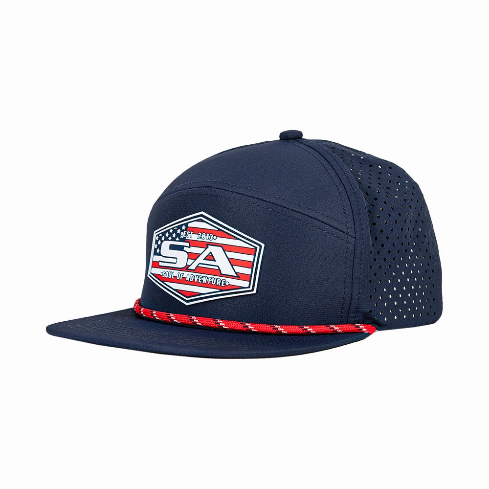 Performance Flat Bill Snapback| Navy | All American
