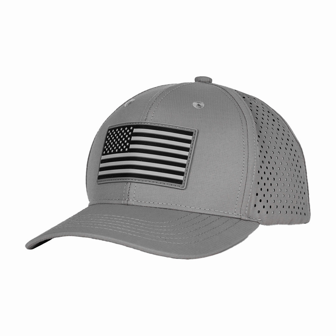 Performance Snapback | Blackout American Flag | Grey