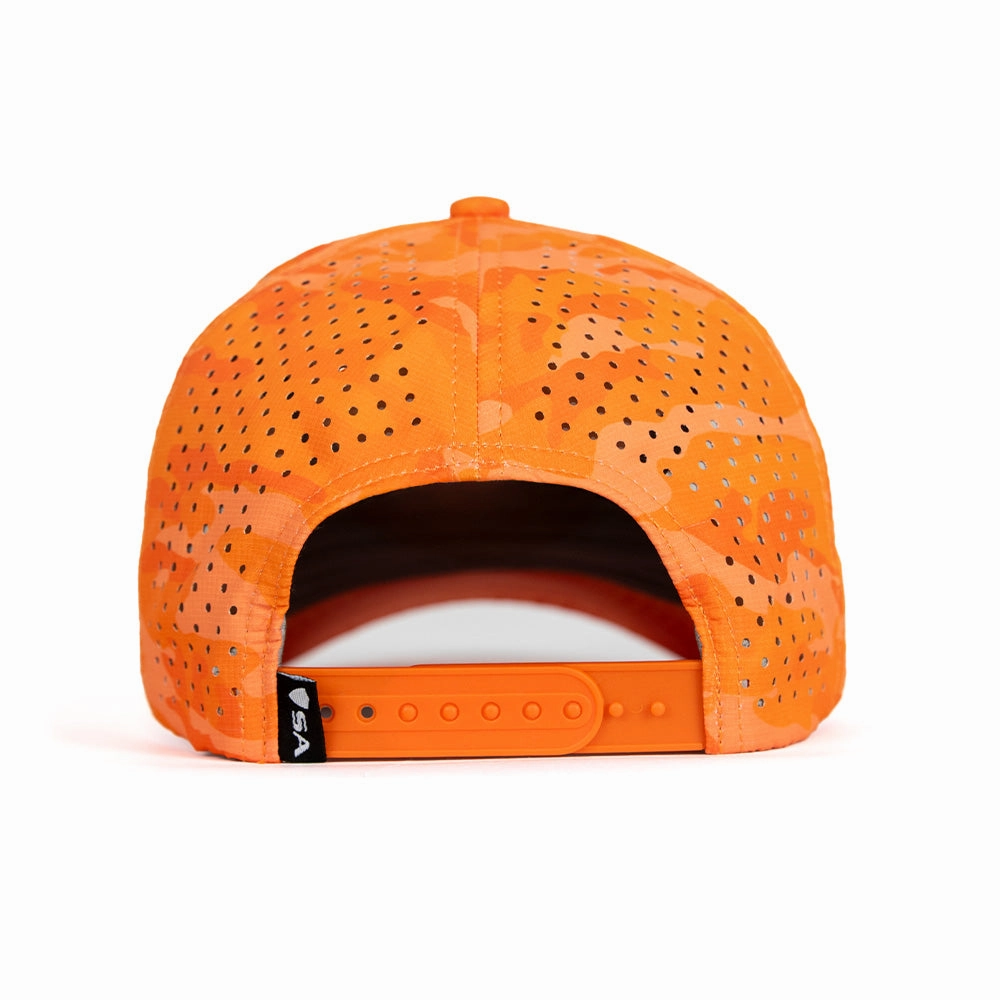 Performance Snapback | Blaze Orange Military Camo