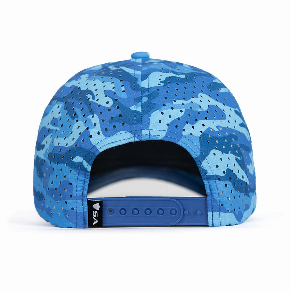 Performance Snapback | Blue Military Camo