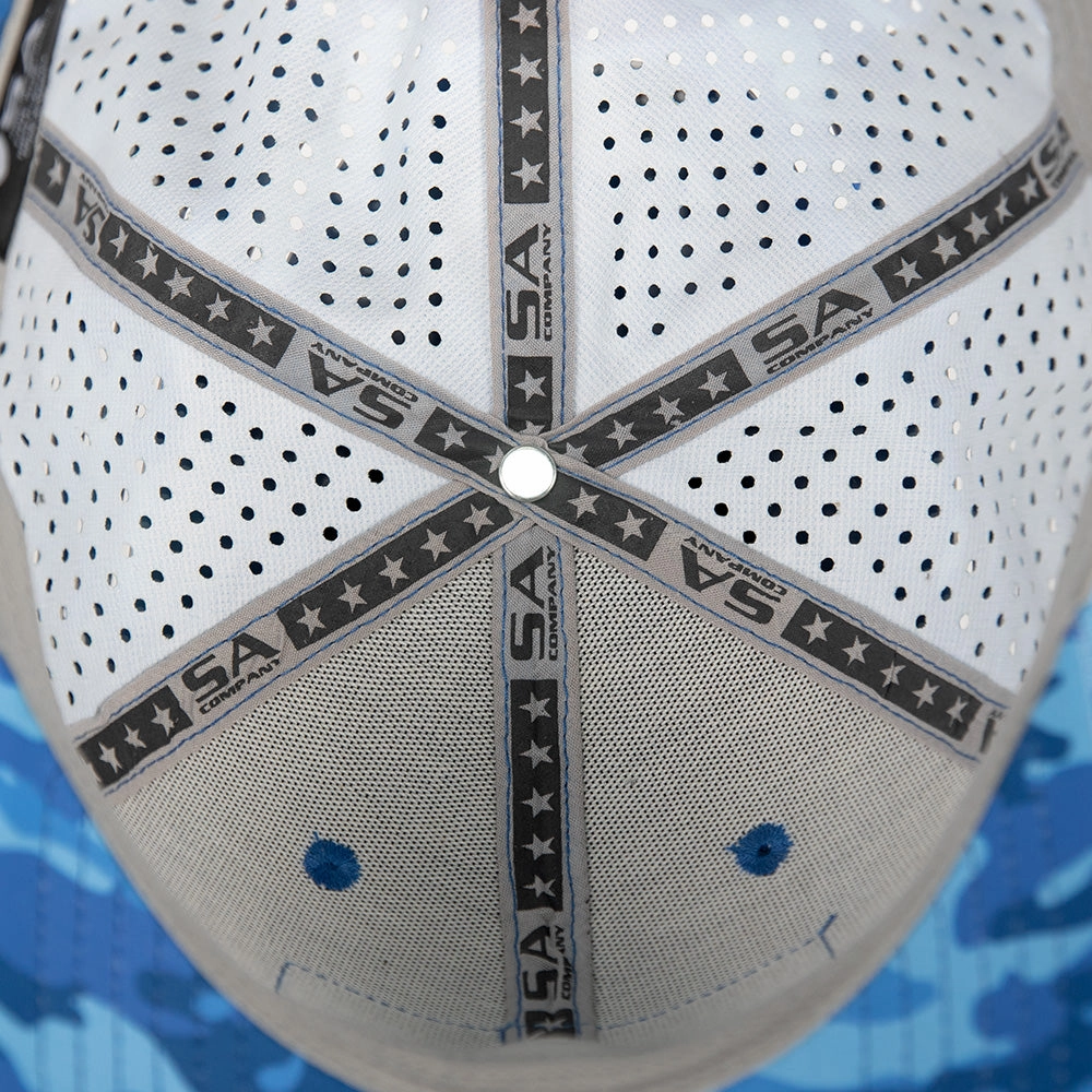 Performance Snapback | Blue Military Camo