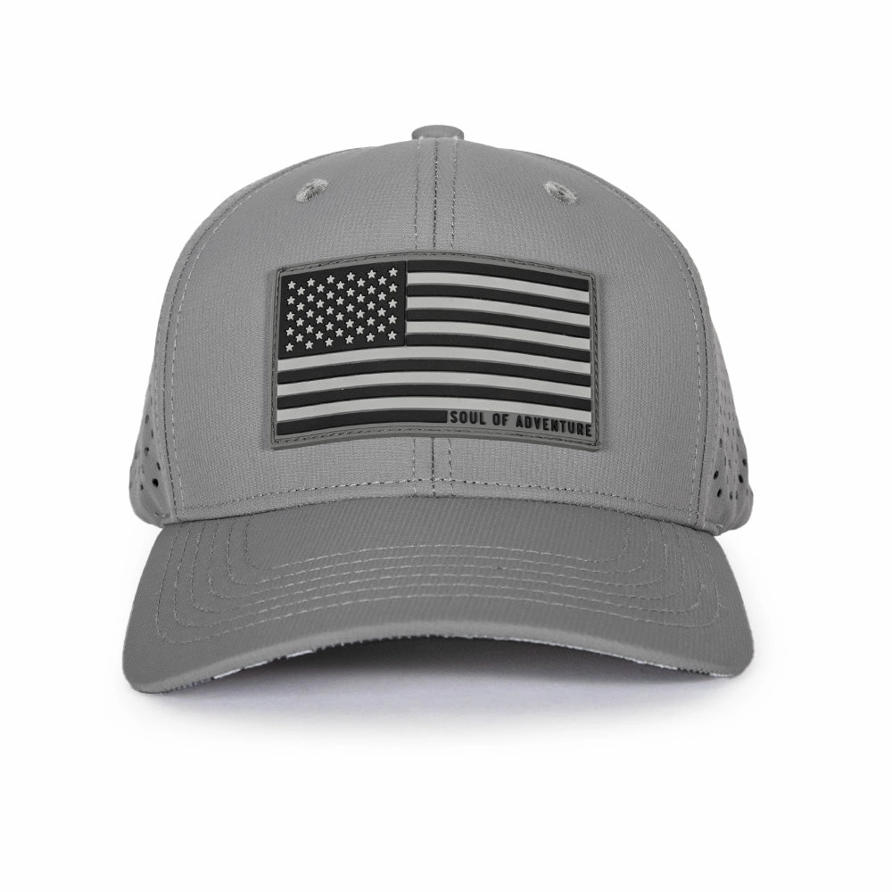 Performance Snapback | SOA Flag | Grey Mili Camo