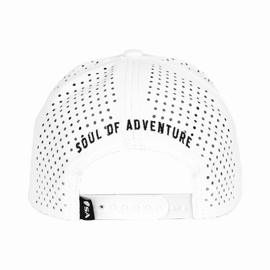 Performance Snapback| Blackout American Flag | White
