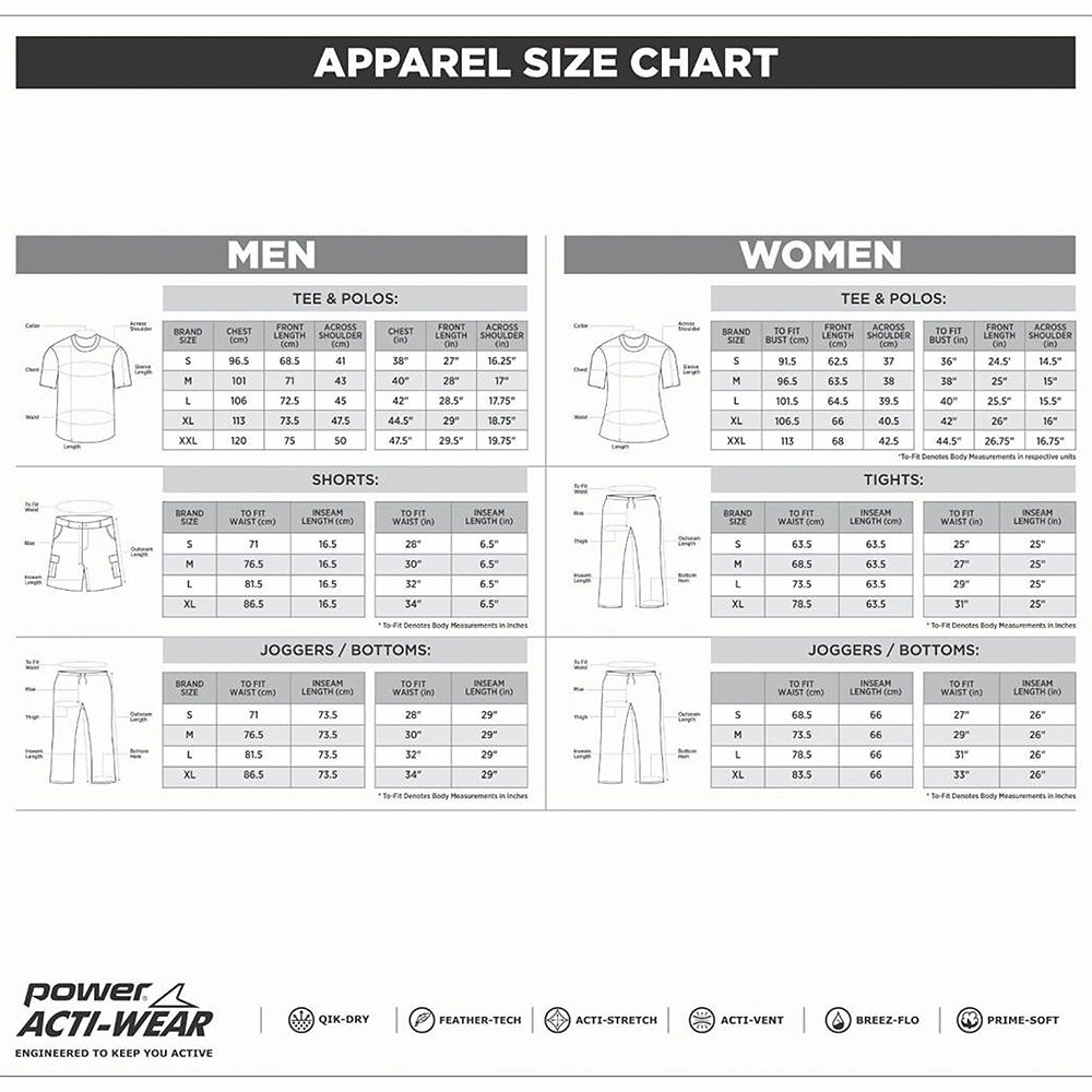 Power ActiveWear Mens CUT N SEW POLO